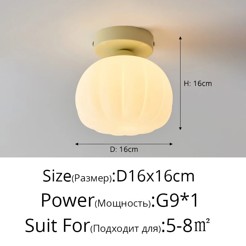 plafonnier led design nordique moderne en forme de fleur de citrouille