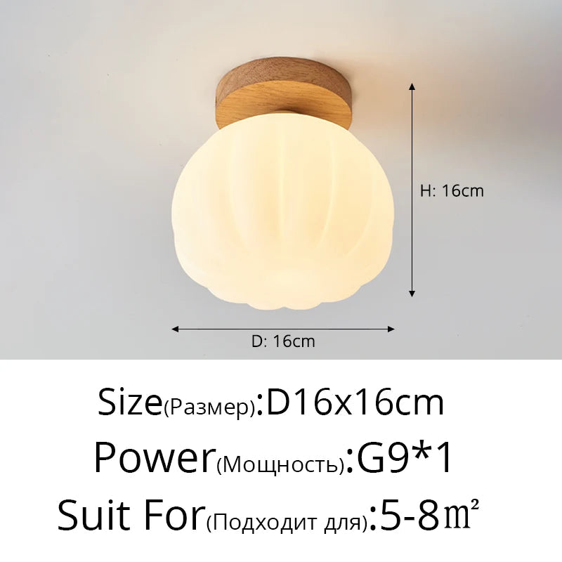 plafonnier led design nordique moderne en forme de fleur de citrouille