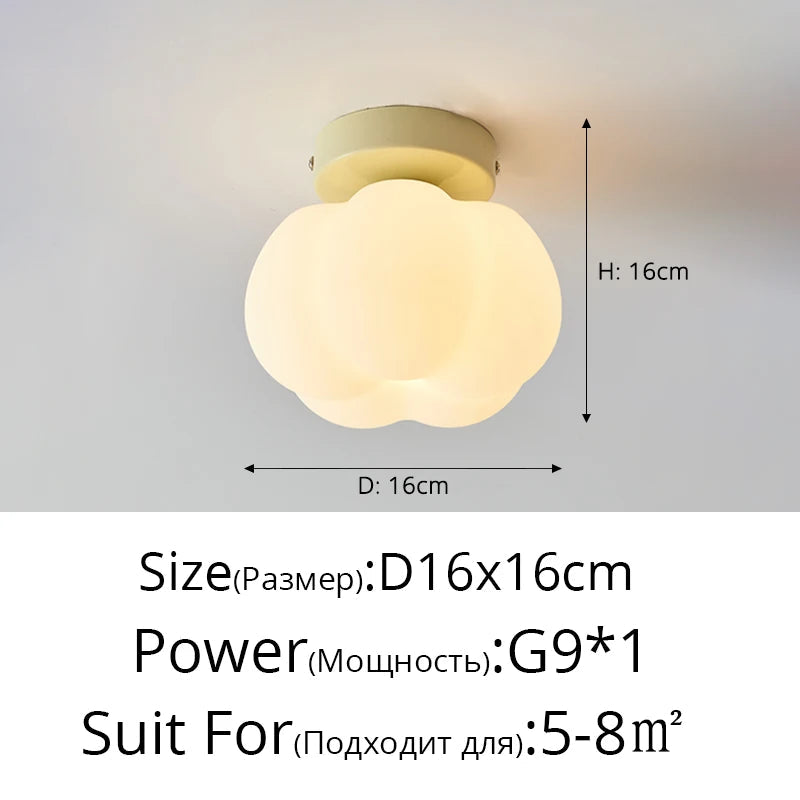 plafonnier led design nordique moderne en forme de fleur de citrouille