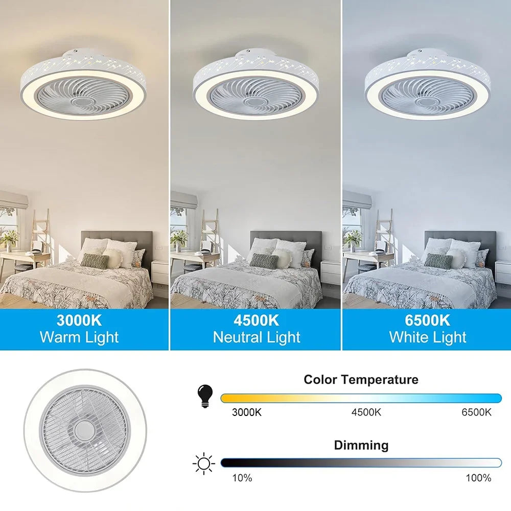 plafonnier led dimmable 6 vitesses avec télécommande moderne