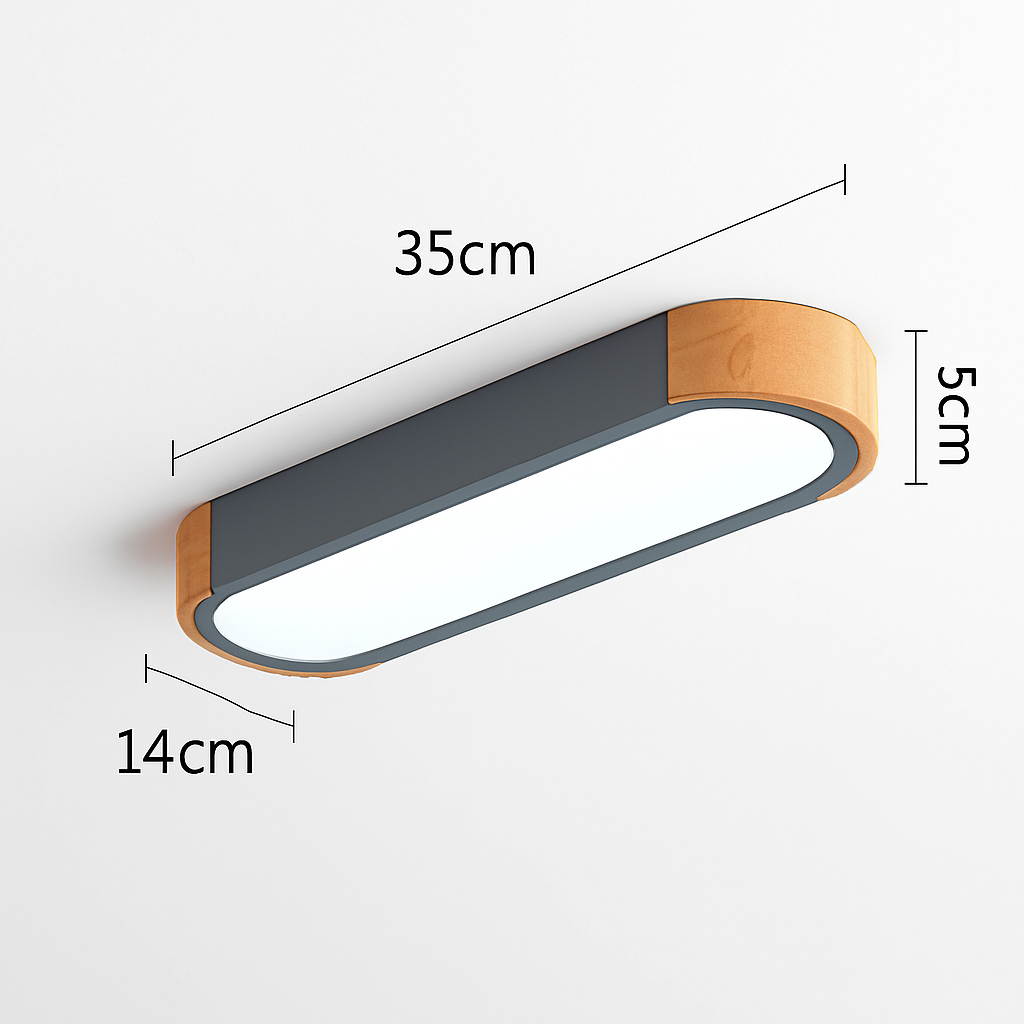 plafonnier led dimmable en bois pour divers espaces