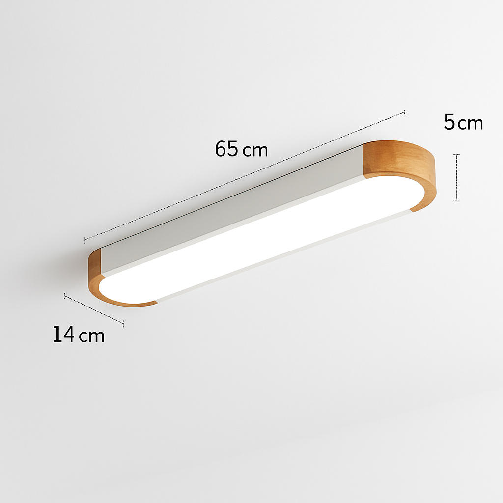 plafonnier led dimmable en bois pour divers espaces