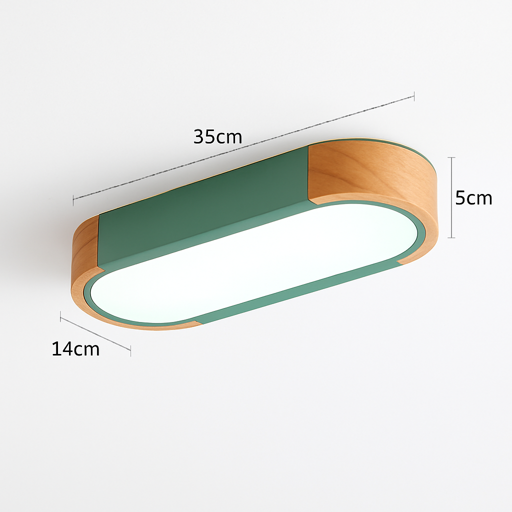 plafonnier led dimmable en bois pour divers espaces