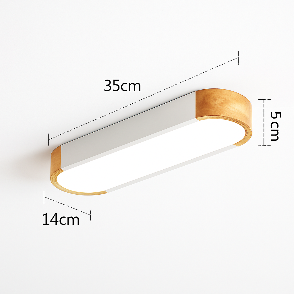 plafonnier led dimmable en bois pour divers espaces