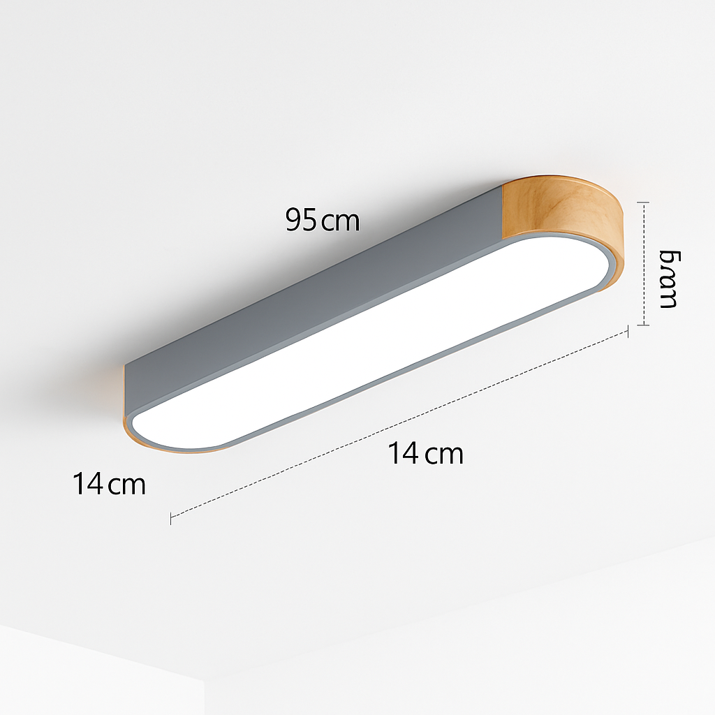 plafonnier led dimmable en bois pour divers espaces