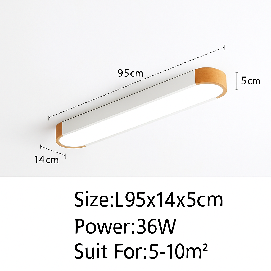 plafonnier led dimmable en bois pour divers espaces