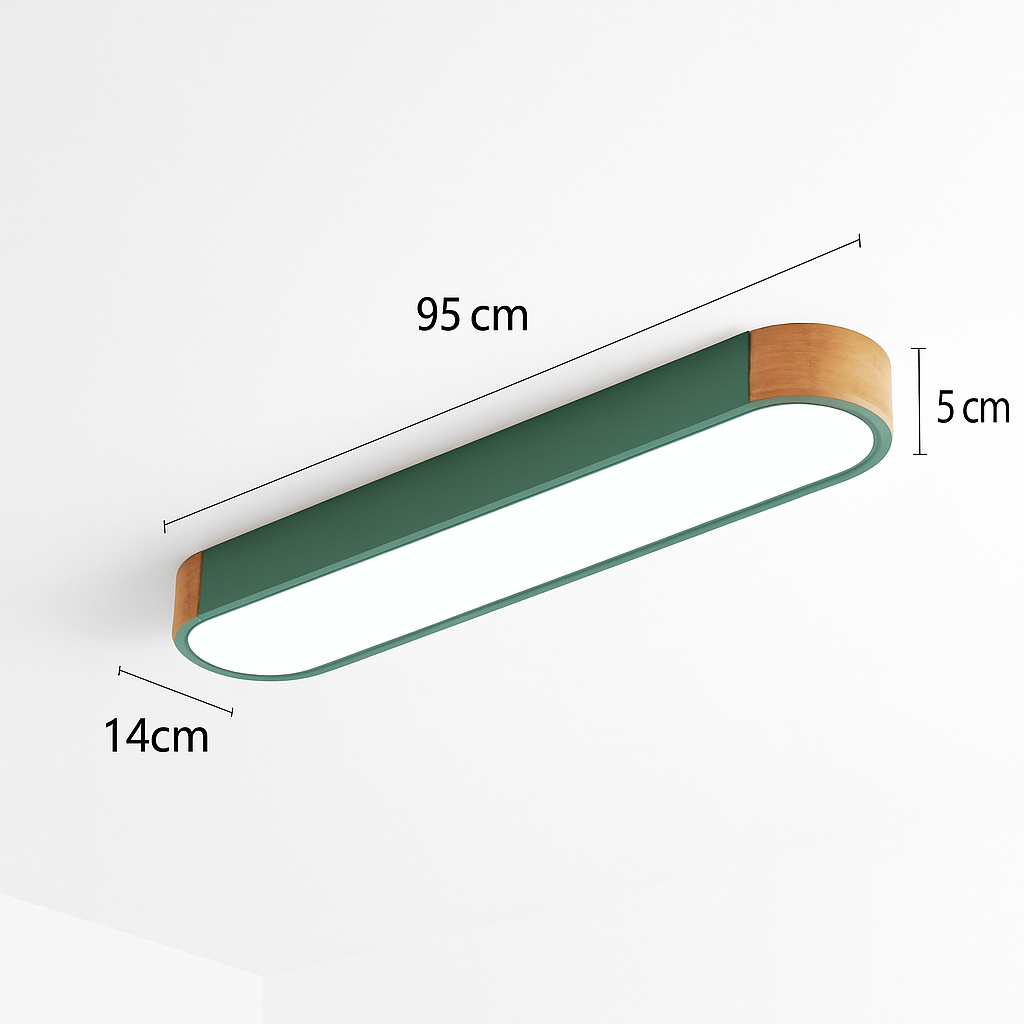 plafonnier led dimmable en bois pour divers espaces