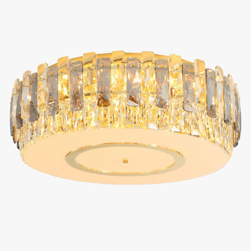 plafonnier led dimmable en verre de cristal rond moderne