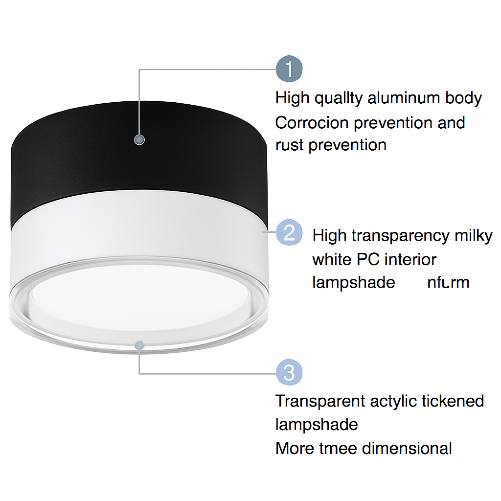 plafonnier led dimmable nordique montage surface design moderne