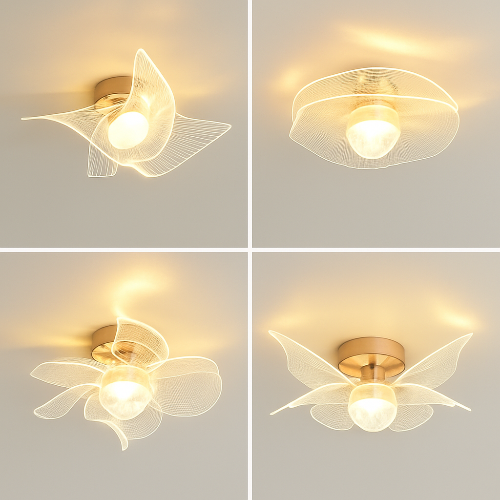 plafonnier led doré style nordique acrylique décoratif éclairage
