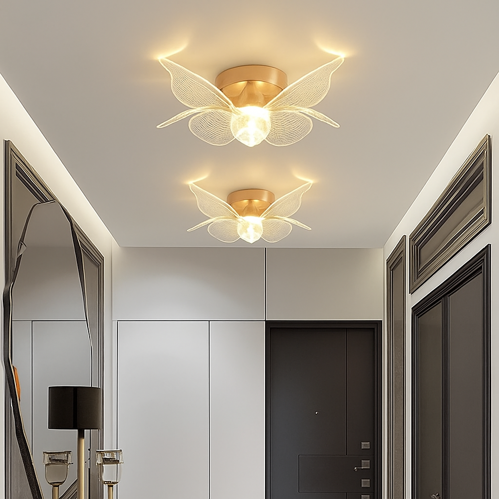 plafonnier led doré style nordique acrylique décoratif éclairage
