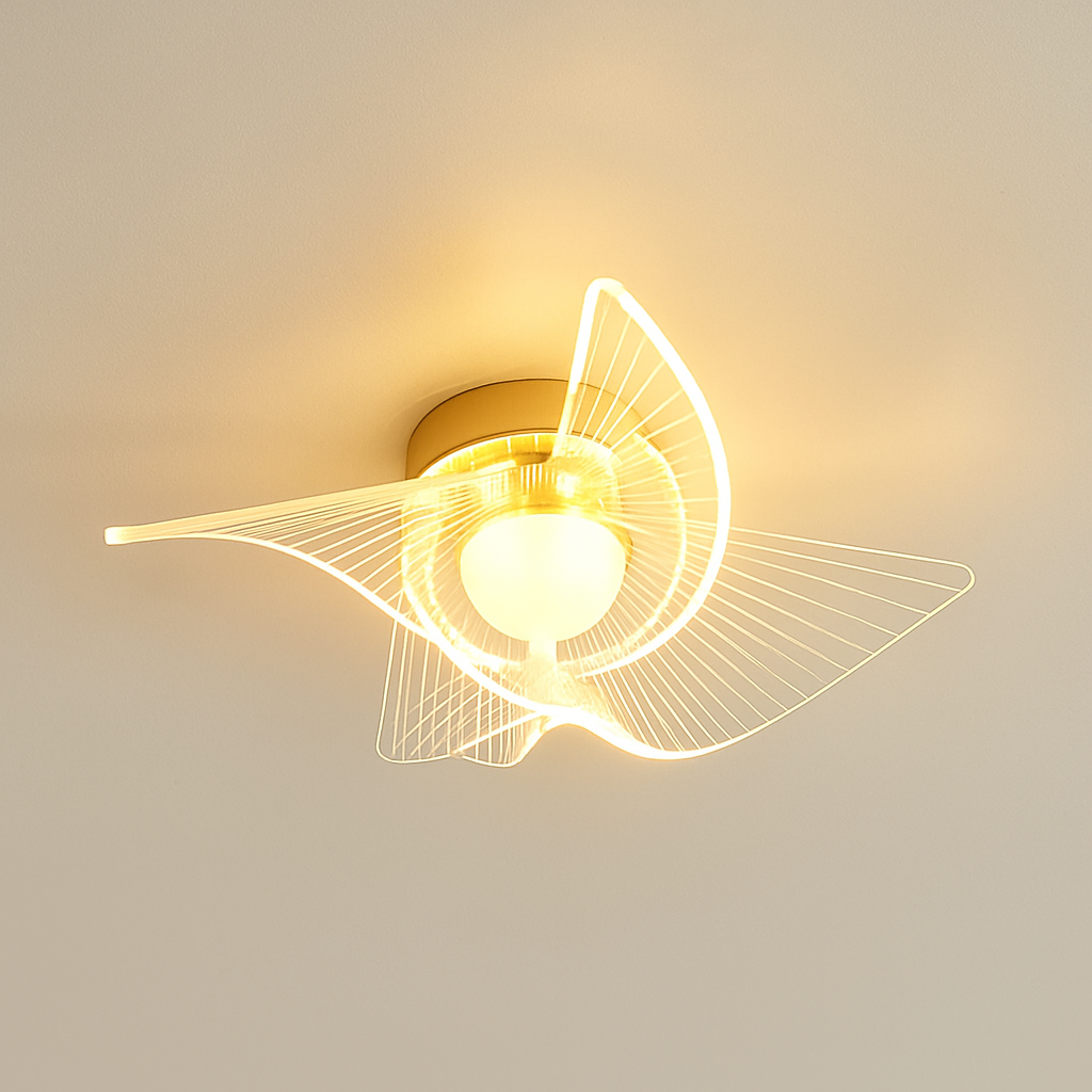 plafonnier led doré style nordique acrylique décoratif éclairage