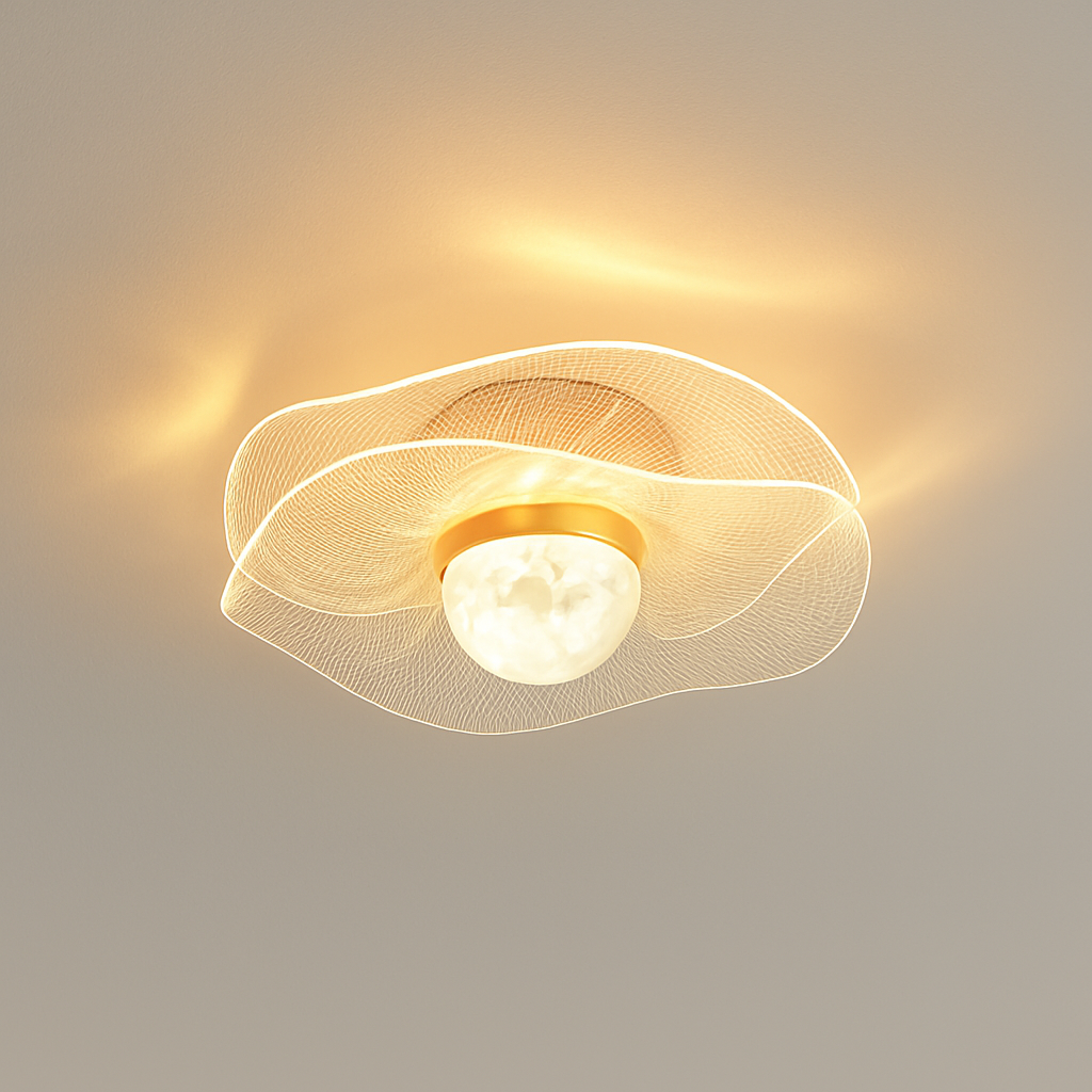 plafonnier led doré style nordique acrylique décoratif éclairage