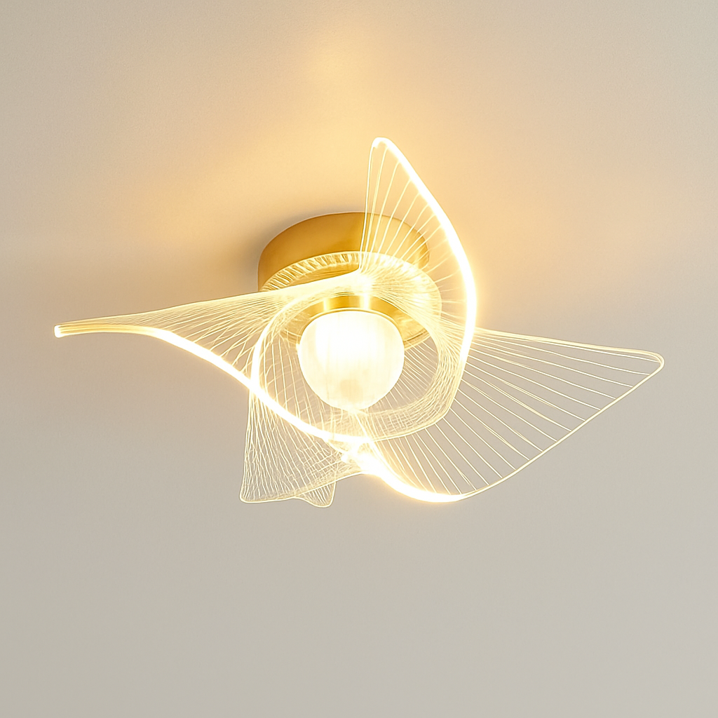 plafonnier led doré style nordique acrylique décoratif éclairage