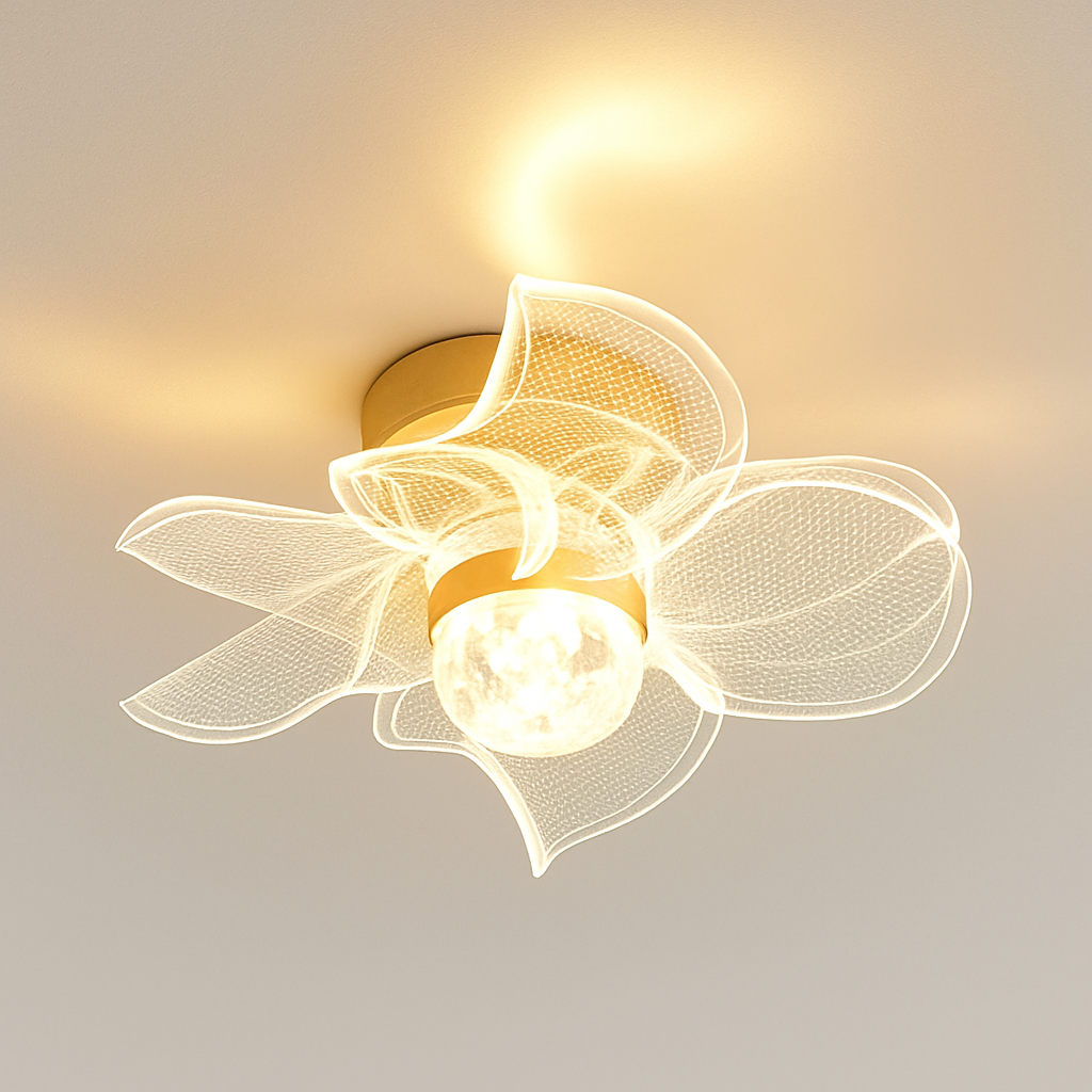 plafonnier led doré style nordique acrylique décoratif éclairage