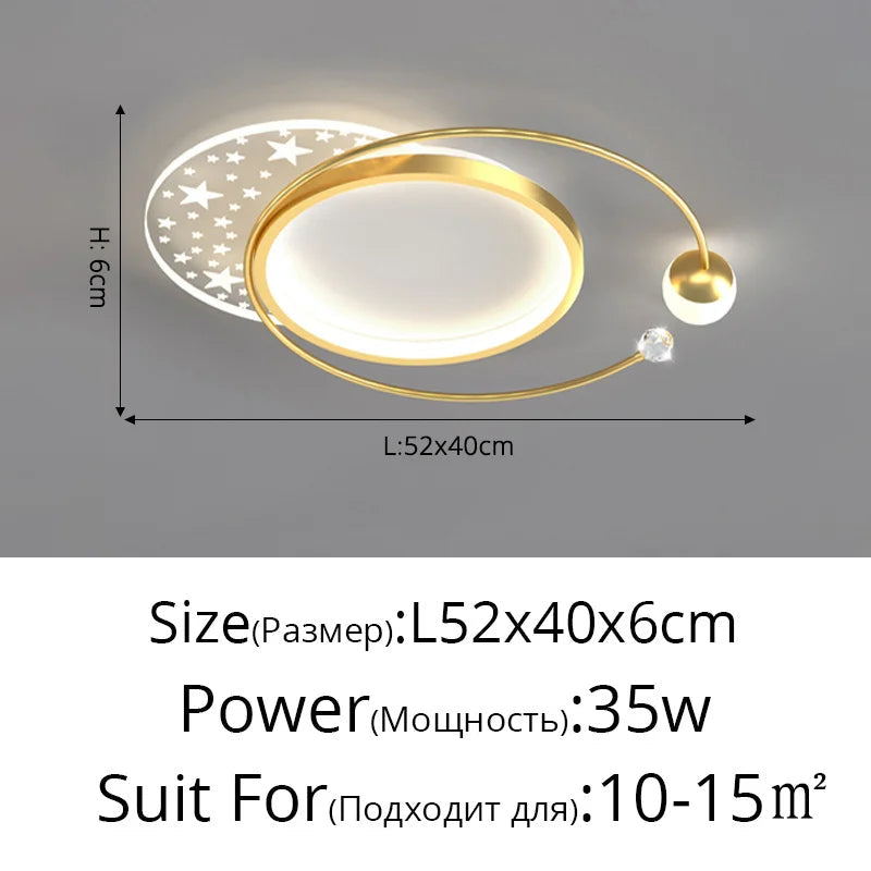 plafonnier led doré style nordique créatif pour toute la maison