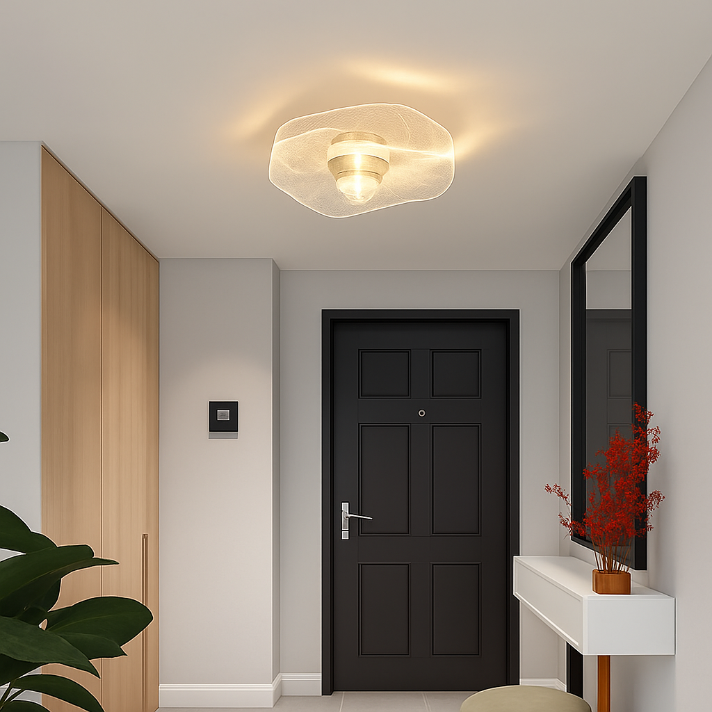 plafonnier led doré style nordique moderne en acrylique
