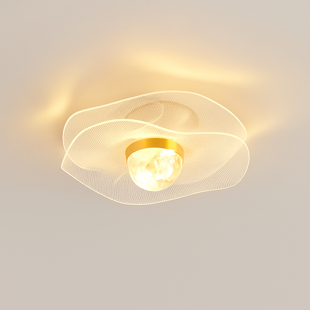 plafonnier led doré style nordique moderne en acrylique