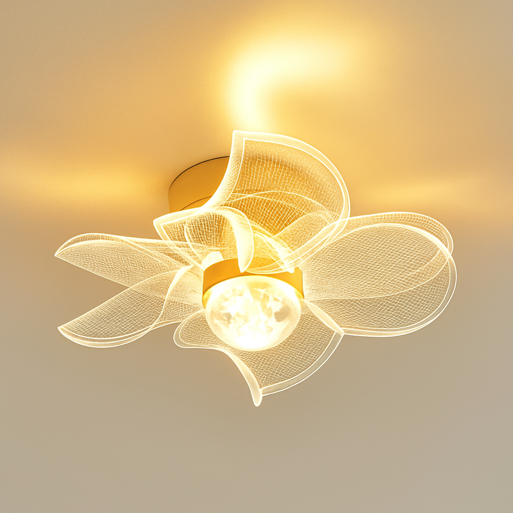 plafonnier led doré style nordique moderne en acrylique