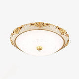 Plafonnier LED en acrylique rond avec dorures