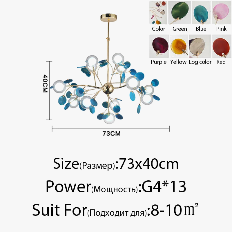 plafonnier led en agate naturelle pour décoration romantique intérieure