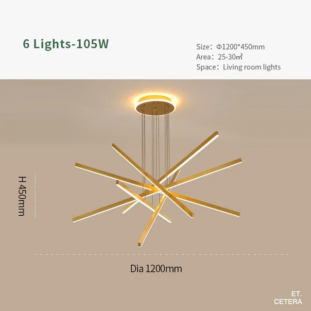 plafonnier led en aluminium 	 design décoratif