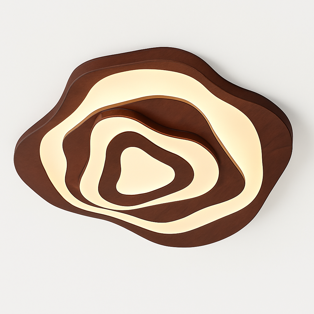 plafonnier led en bois design japonais moderne irrégulier décoratif