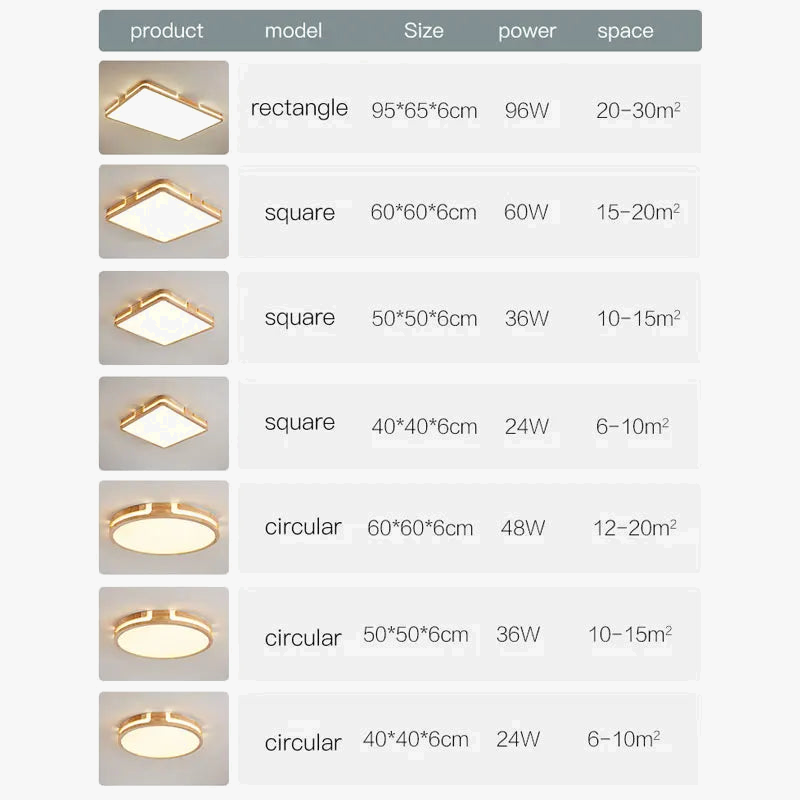 plafonnier led en bois design moderne intelligent et élégant