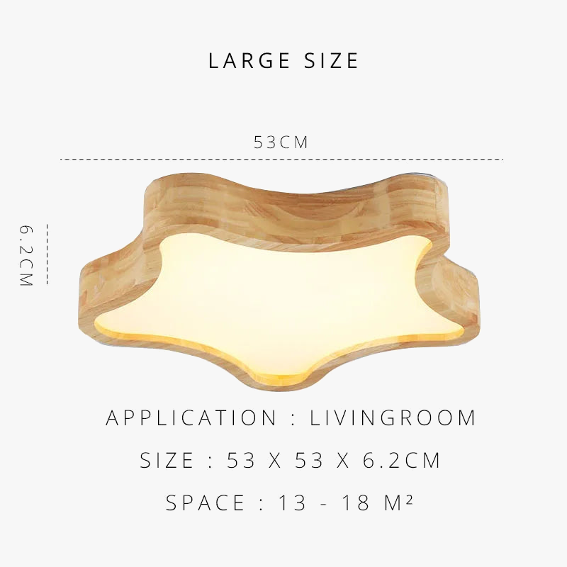 plafonnier led en bois design moderne étoile nuage décoratif