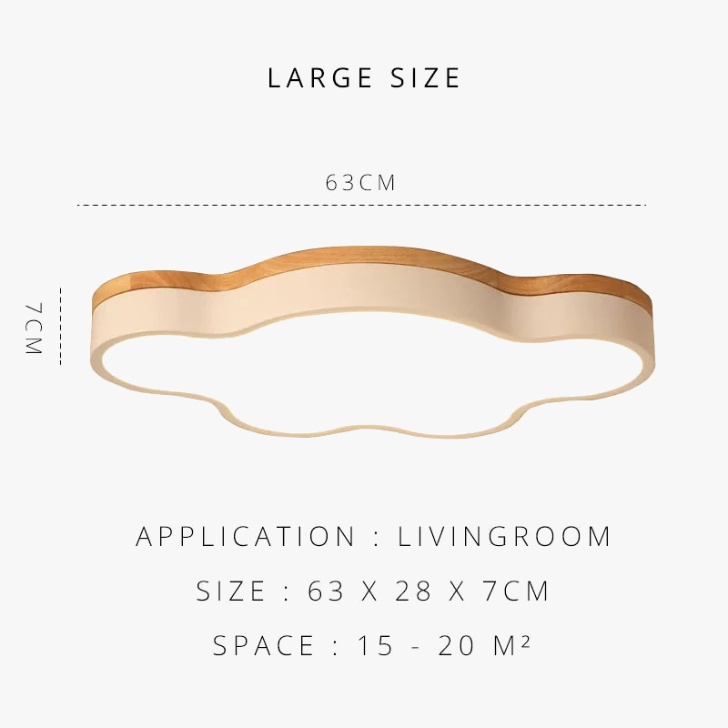 plafonnier led en bois design moderne étoile nuage décoratif