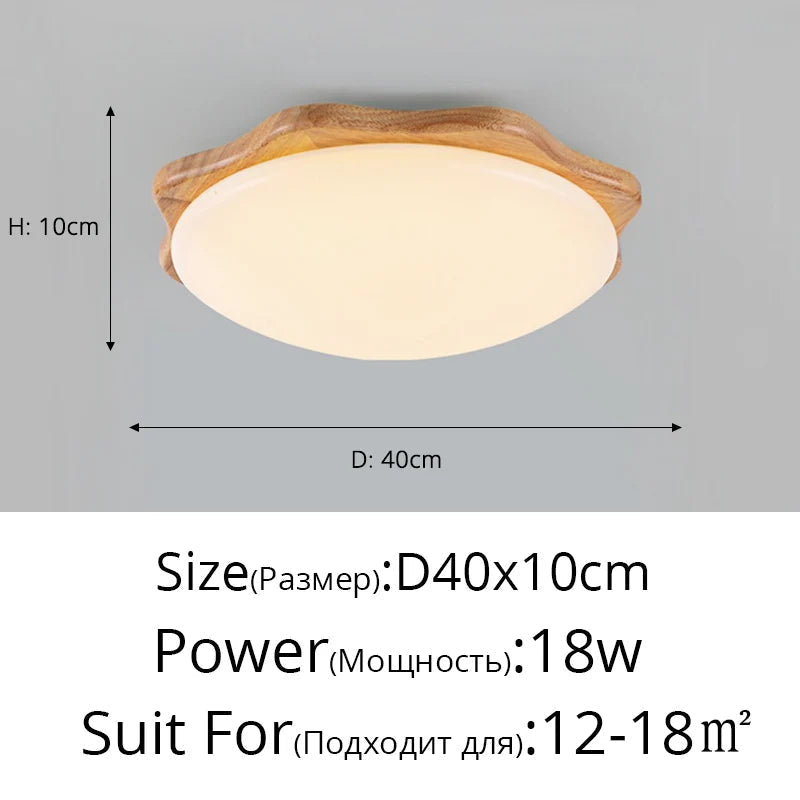 plafonnier led en bois massif avec luminosité variable pour intérieur