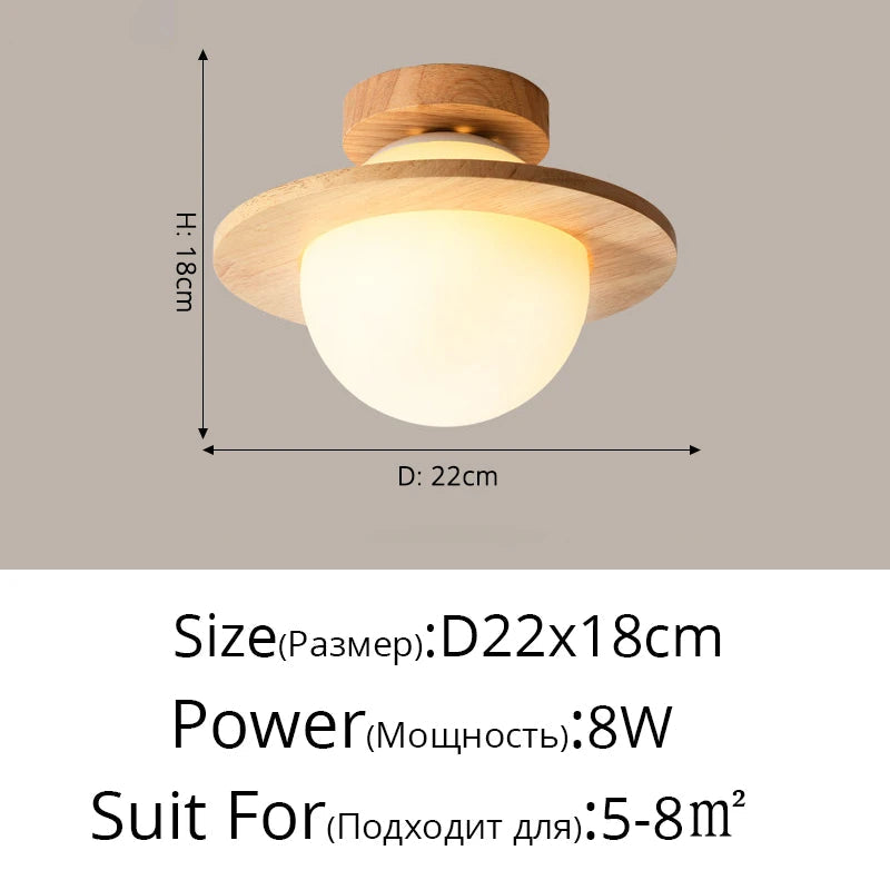 plafonnier led en bois massif design minimaliste moderne