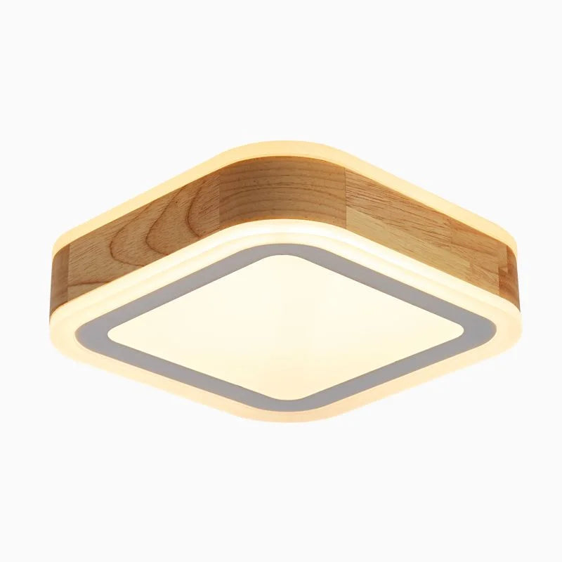 plafonnier led en bois moderne pour intérieur minimaliste