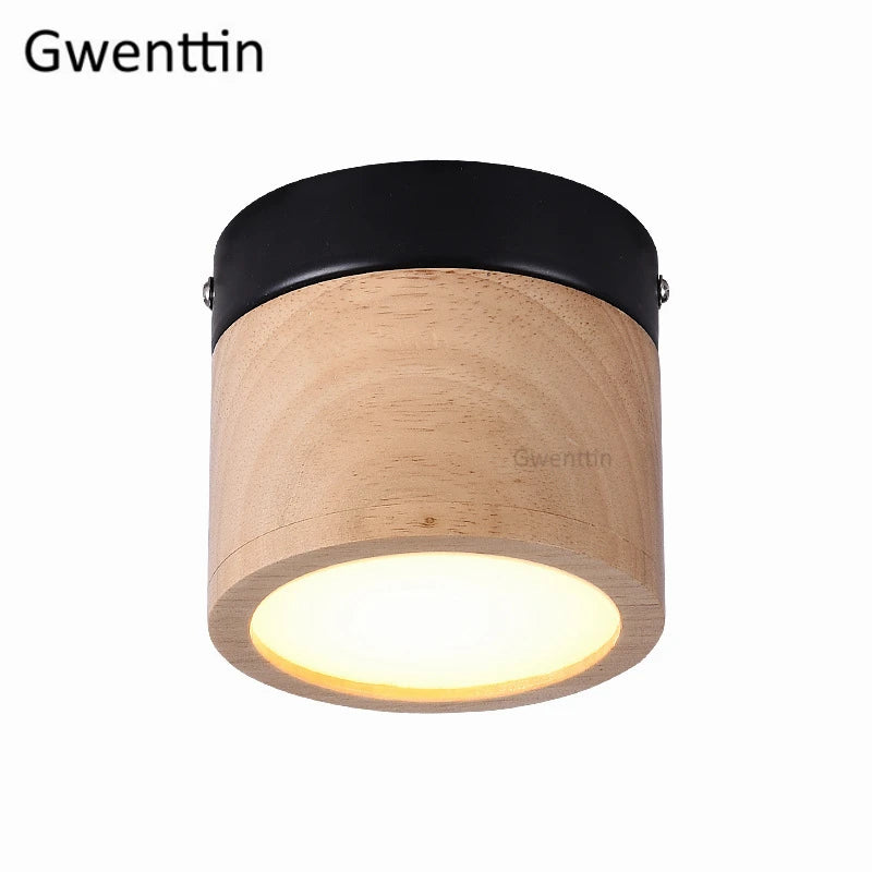 plafonnier à led en bois nordique moderne pour intérieur design