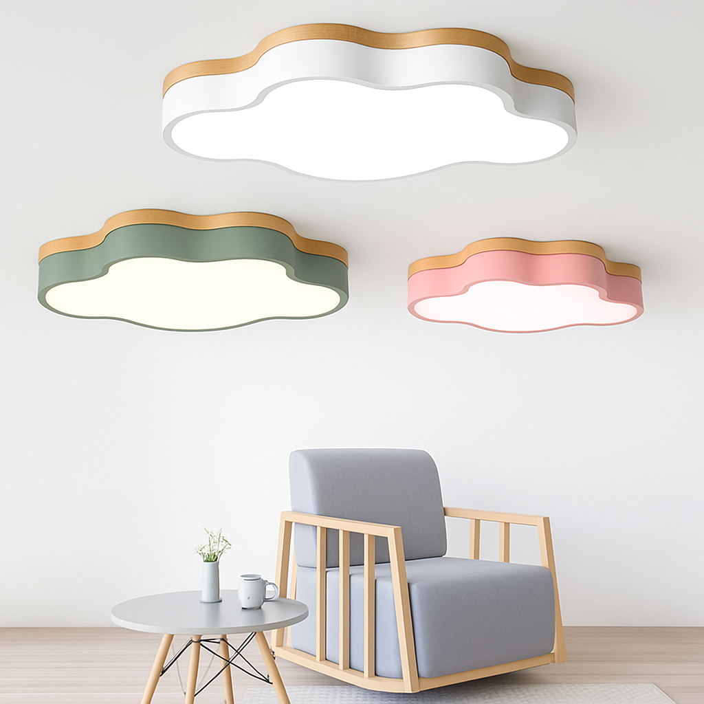 Plafonnier LED en bois nuage Botimi