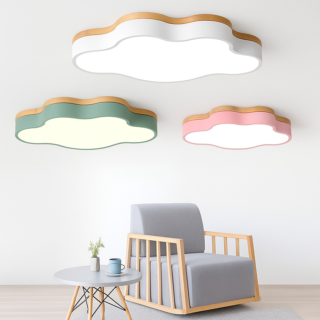 Plafonnier LED en bois nuage Botimi