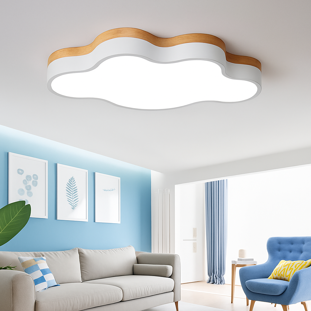 Plafonnier LED en bois nuage Botimi