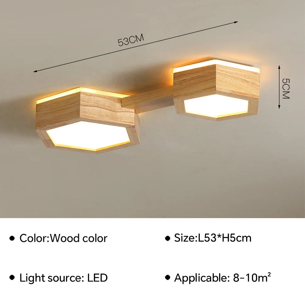 plafonnier led en bois pour décoration intérieure moderne