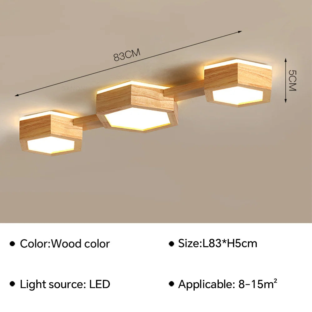 plafonnier led en bois pour décoration intérieure moderne