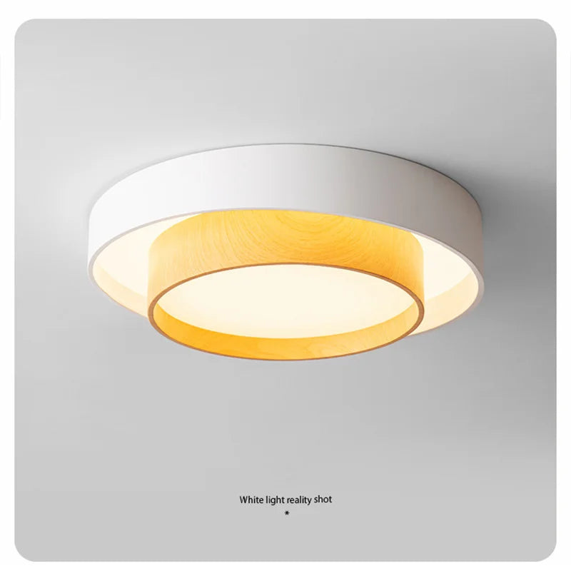 plafonnier led en bois simple pour entrée et couloir