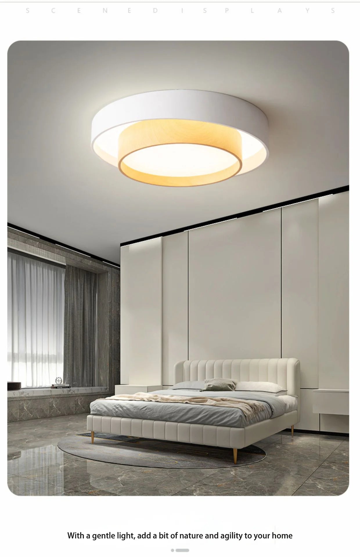 plafonnier led en bois simple pour entrée et couloir