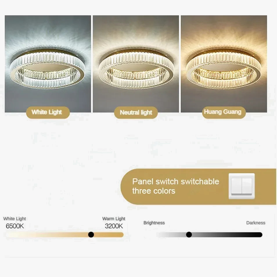 plafonnier led en cristal design simple pour éclairage intérieur
