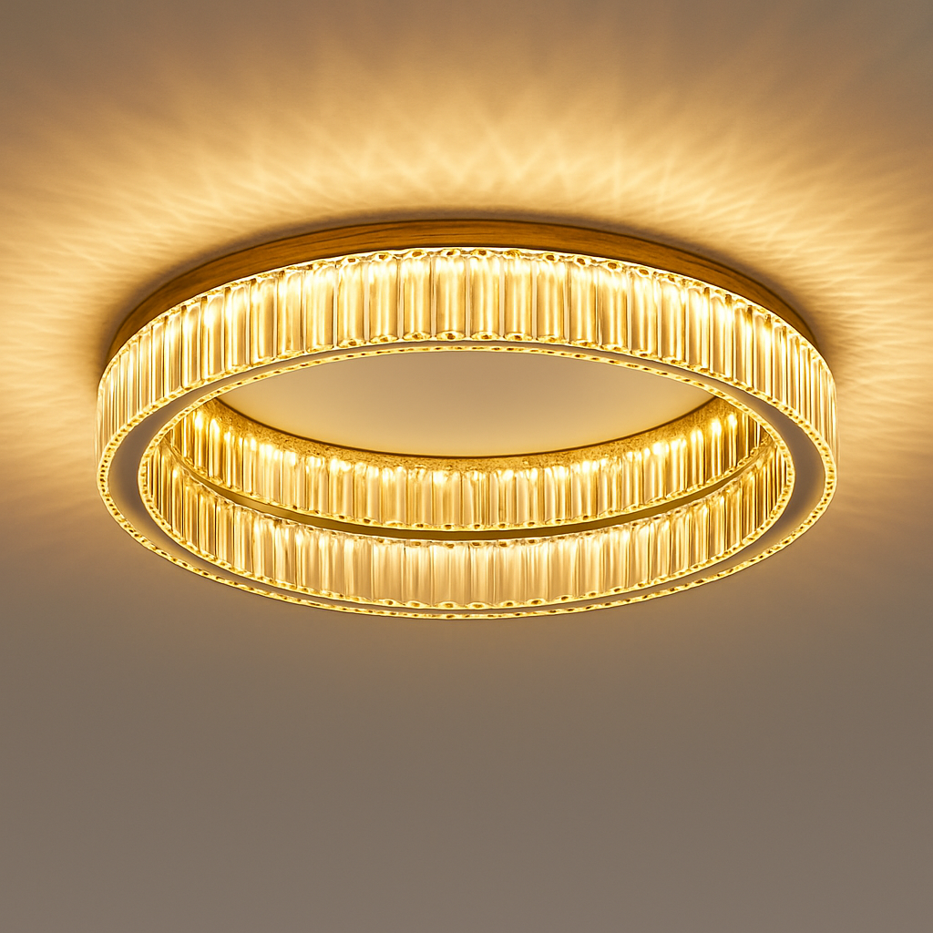plafonnier led en cristal italien design haut de gamme pour décoration intérieure