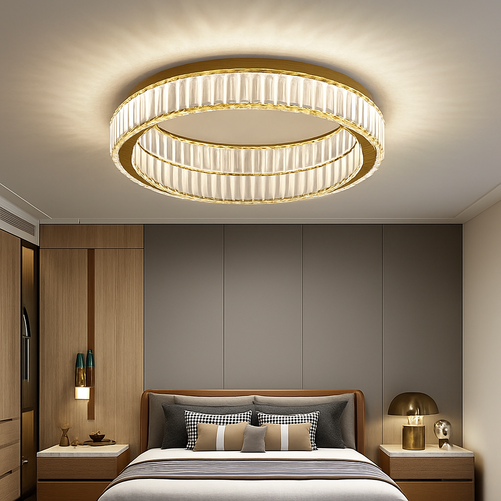 plafonnier led en cristal italien design haut de gamme pour décoration intérieure