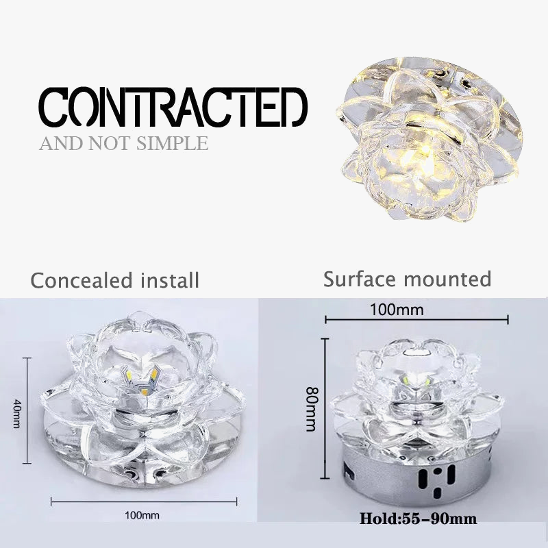 plafonnier led en cristal pour décoration intérieure moderne