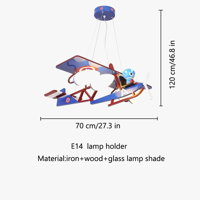 plafonnier led en forme d'avion moderne pour chambre d'enfant