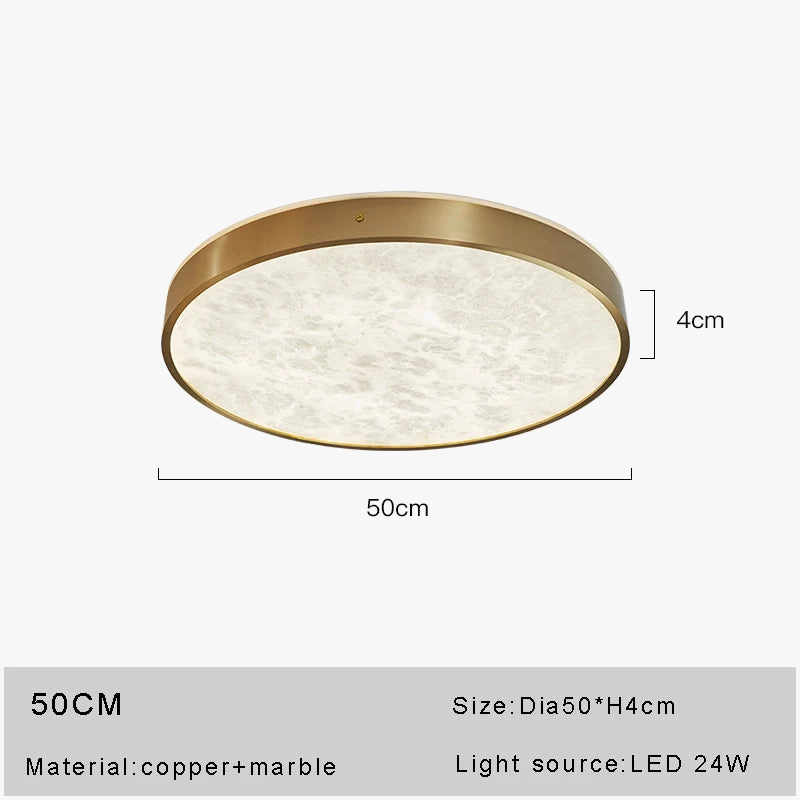 plafonnier led en marbre au design moderne en cuivre brossé