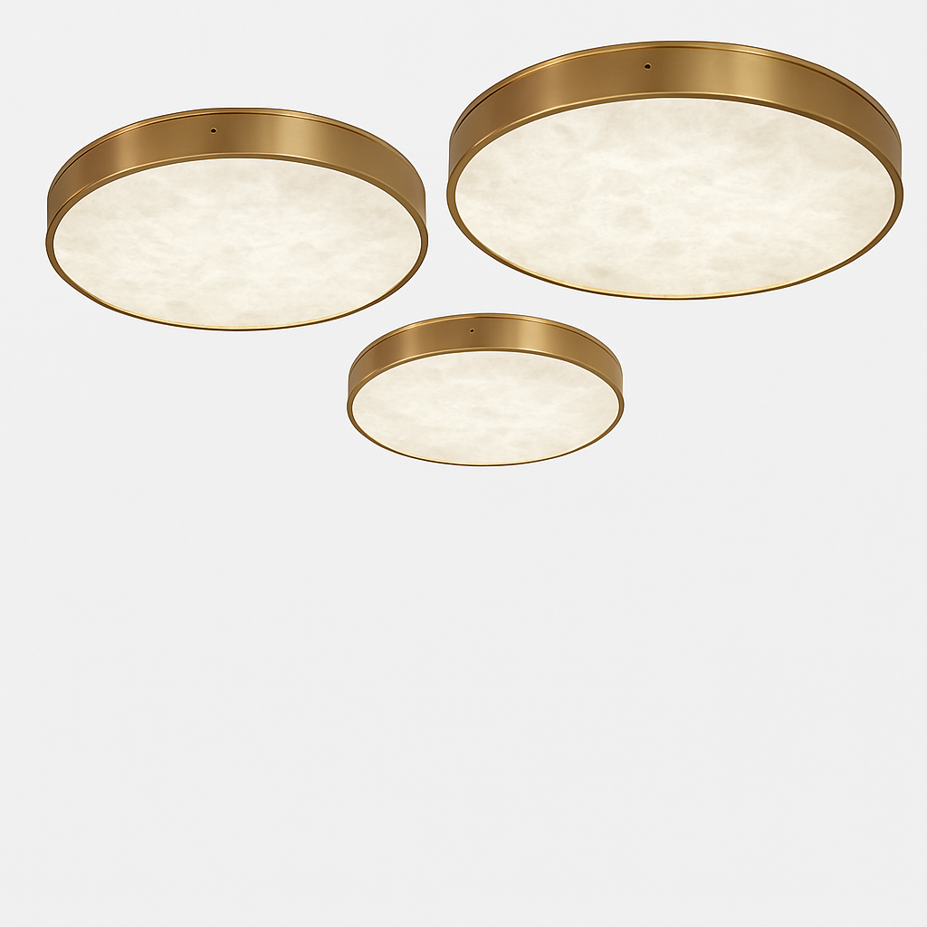 plafonnier led en marbre fin design simple et moderne en cuivre brossé