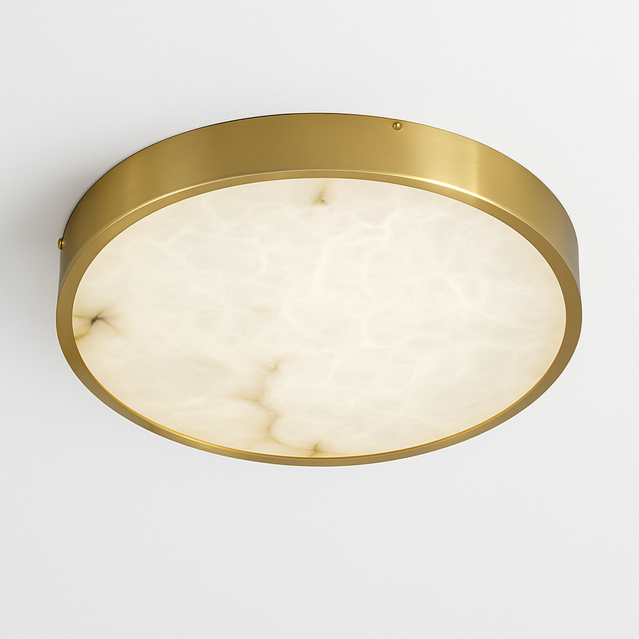 plafonnier led en marbre fin design simple et moderne en cuivre brossé