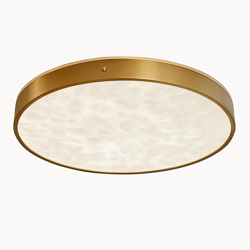 plafonnier led en marbre fin design simple et moderne en cuivre brossé